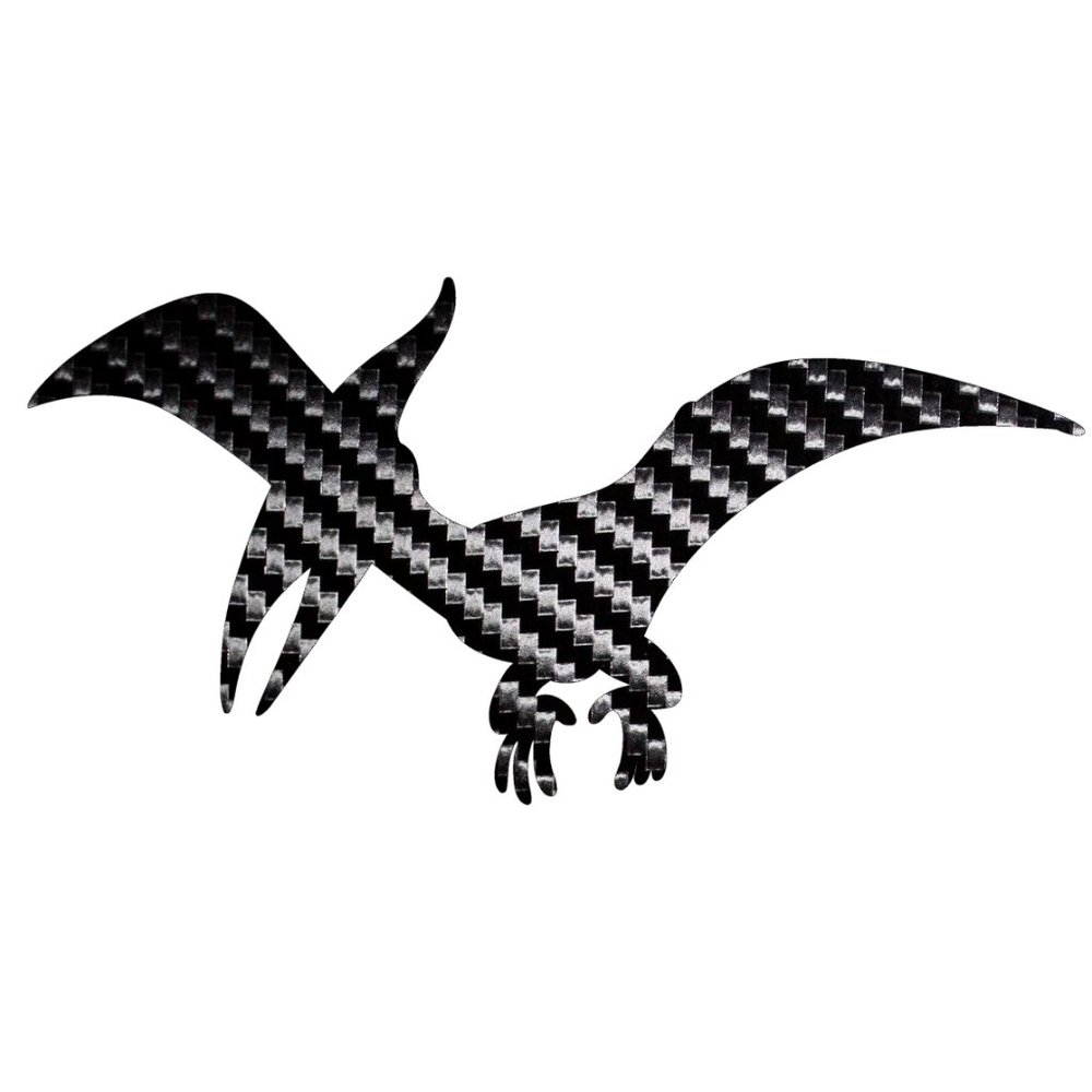 4 Pack Dinosaur Sticker Black Carbon Fiber Vinyl Decal Logo Laptop Window